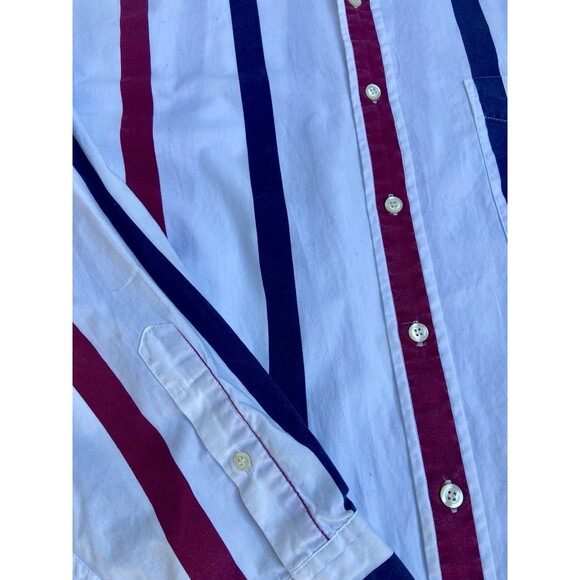 Vintage GAP Men’s XL Striped Button Down Shirt Red White Blue Y2K - Picture 3 of 16
